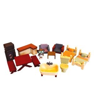 Bluey Moose Toys Dollhouse Furniture Lot Honey Figure Living Bed Bath Kitchen